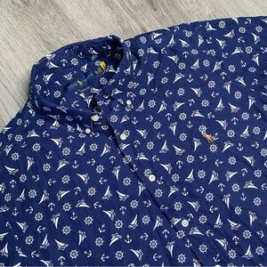 Ralph Lauren Shirt Mens XL Classic Fit Casual Button Down Nautical Sailboat Blue